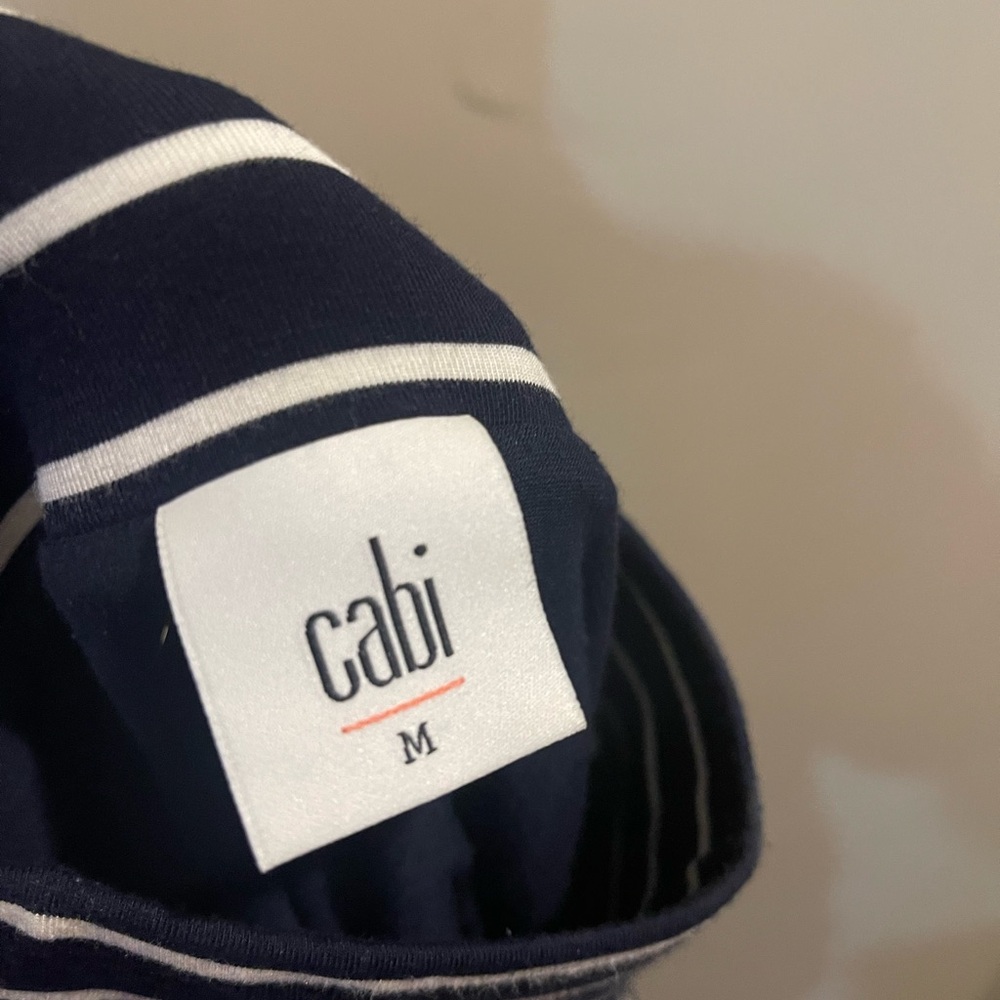 CAbi Navy and White Striped Shirt